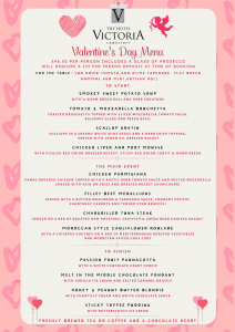 Valentines day 2024 menu